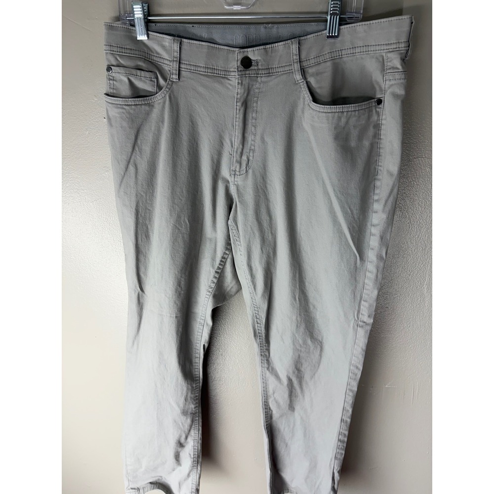 Copper & Oak Supply Co Mens 34x30 Light Grey 5-Pocket Stretch Pants Straight Leg